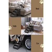 i.Pet Dog Ramp Steps For Bed Sofa Car Pet Stairs Ladder Portable Foldable Black thumbnail