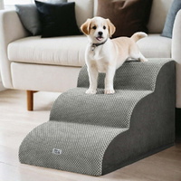 i.Pet Dog Ramp Steps Foam 3 Tier Pet Stairs For Bed Sofa Car Portable Indoor thumbnail
