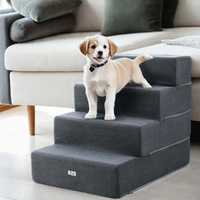 i.Pet Dog Ramp Foam Dog Cover Stairs Portable Cat Ladder For Sofa Bed 4 Steps thumbnail