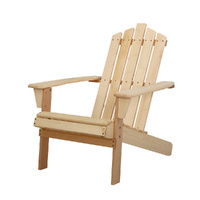 Gardeon Adirondack Outdoor Chairs Wooden Beach Chair Patio Furniture Garden Natural thumbnail