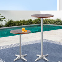 Gardeon Outdoor Bar Table Wooden Cafe Table Aluminium Pole Round thumbnail