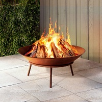 Grillz 56cm Fire Pit Iron Rustic Bowl Outdoor thumbnail