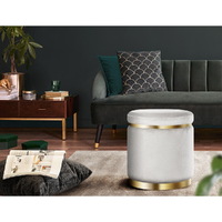 Artiss Ottoman Foot Stool Round Velvet Grey thumbnail