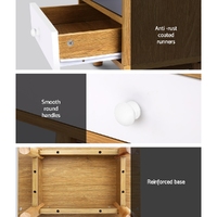 Artiss Bedside Table 2 Drawers with Shelf - BERTHA Oak thumbnail