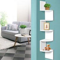 Artiss Wall Shelf Corner Floating 5-Tier White thumbnail