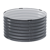Green Fingers Garden Bed 90X45cm Round Latches Planter Box Raised Galvanised Herb thumbnail