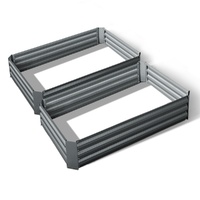 Green Fingers 2x Garden Bed 120x90cm Planter Box Raised Container Galvanised Herb thumbnail