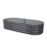 Green Fingers Garden Bed 160X80X42cm Oval Planter Box Raised Container Galvanised thumbnail