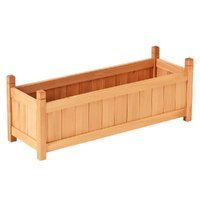 Green Fingers Garden Bed 90x30x33cm Wooden Planter Box Raised Container Growing thumbnail