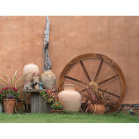Gardeon Garden Decor Outdoor Ornament 2X Wooden Wagon Wheel thumbnail
