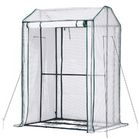 Green Fingers Mini Greenhouse PE Cover Green House Roll-Up Zippered Door 1.0x0.8x1.5M thumbnail