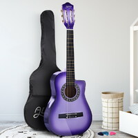 Alpha 34 Inch Classical Guitar Wooden Body Nylon String Beginner Kids Gift Purple thumbnail