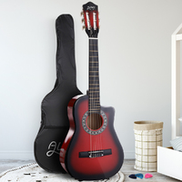 Alpha 34 Inch Classical Guitar Wooden Body Nylon String Beginner Kids Gift Red thumbnail
