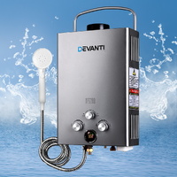 Devanti Portable Gas Water Heater 8L/Min With Pump LPG System Grey thumbnail