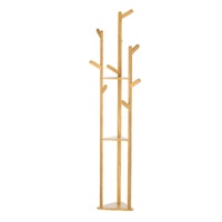Artiss Clothes Rack Airer Coat Stand 9 Hooks Bamboo thumbnail