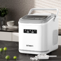 Devanti Ice Maker Machine Portable 12kg Countertop w/Self Cleaning 1.3L White thumbnail
