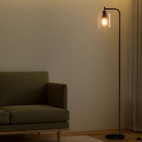 Artiss Floor Lamp Light Stand Modern Home Living Room Office Reading Glass Shade Black thumbnail