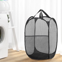Artiss 2X Laundry Basket Hamper Foldable Black thumbnail