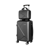 Wanderlite 2Set 20 Inch Luggage Case with 12 Inch Handheld Luggage Box Hard Shell Travel Suitcase TSA Lock Black thumbnail