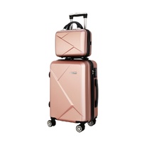 Wanderlite 2Set 20 Inch Luggage Case with 12 Inch Handheld Luggage Box Hard Shell Travel Suitcase TSA Lock  Rose Gold thumbnail