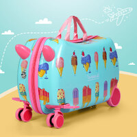 Wanderlite 17" Kids Ride On Luggage Children Suitcase Trolley Travel Ice Cream thumbnail