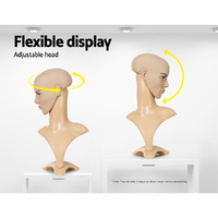 Embellir Male Mannequin Head Dummy Model Display Shop Stand Professional Use thumbnail