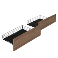 Artiss 2x Bed Frame Storage Drawers Trundle Black thumbnail