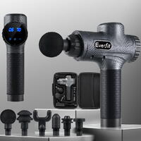Everfit Massage Gun 30 Speed 6 Heads Vibration Muscle Massager Chargeable Grey thumbnail