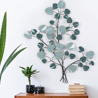 Artiss Metal Wall Art Hanging Sculpture Home Decor Leaf Tree of Life Blue thumbnail