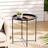 Gardeon Coffee Side Table Steel Outdoor Furniture Indoor Desk Patio Garden thumbnail