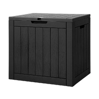 Gardeon Outdoor Storage Box 118L Container Lockable Garden Toy Tool Shed Black thumbnail