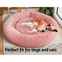 i.Pet Pet Bed Dog Cat 110cm Calming Extra Large Soft Plush Pink thumbnail