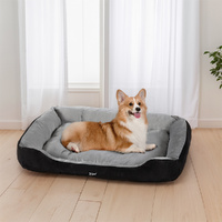 i.Pet Pet Bed Dog Cat Calming Soft Sleeping Comfy Plush Mat Cave Washable Black thumbnail