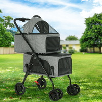 i.Pet Pet Stroller 2-tier Dog Pram Large Cat Carrier Travel Pushchair Foldable thumbnail