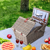 Alfresco 4 Person Picnic Basket Set Baskets Insulated Blanket Bag thumbnail