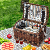 Alfresco 4 Person Picnic Basket Set Insulated Storage Blanket thumbnail