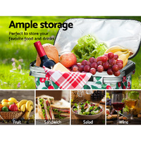 Alfresco Picnic Basket Folding Bag Hamper Insulated Food Cover Storage thumbnail