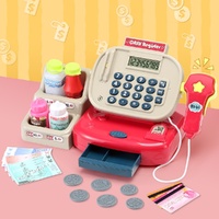 Keezi Kids Cash Register Calculator Pretend Play Shops Money Checkout Toys Set thumbnail