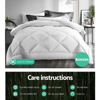 Giselle Bedding 800GSM Microfibre Bamboo Quilt King thumbnail