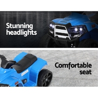 Rigo Kids Ride On ATV Quad Motorbike Car 4 Wheeler Electric Toys Battery Blue thumbnail