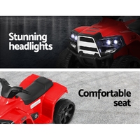 Rigo Kids Ride On ATV Quad Motorbike Car 4 Wheeler Electric Toys Battery Red thumbnail