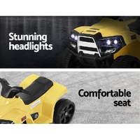 Rigo Kids Ride On ATV Quad Motorbike Car 4 Wheeler Electric Toys Battery Yellow thumbnail