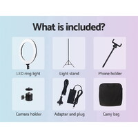 Embellir Ring Light 19" Tripod Stand Black thumbnail