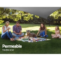 Instahut Shade Sail 3x3x4.3m Triangle 280GSM 98% Grey Shade Cloth thumbnail