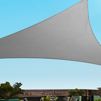 Instahut Shade Sail 5x5x5m Triangle 280GSM 98% Grey Shade Cloth thumbnail