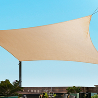 Instahut Waterproof Shade Sail 3x5m Rectangle Sand 95% Shade Cloth thumbnail