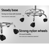 Artiss Salon Stool Saddle Swivel Chair White thumbnail
