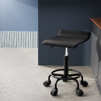 Artiss Salon Stool Square Swivel Chair Black thumbnail