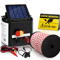 Giantz Fence Energiser 5KM Solar Powered Electric 500M Poly Rope thumbnail