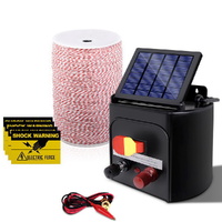 Giantz Fence Energiser 5KM Solar Powered Electric 2KM Poly Wire thumbnail